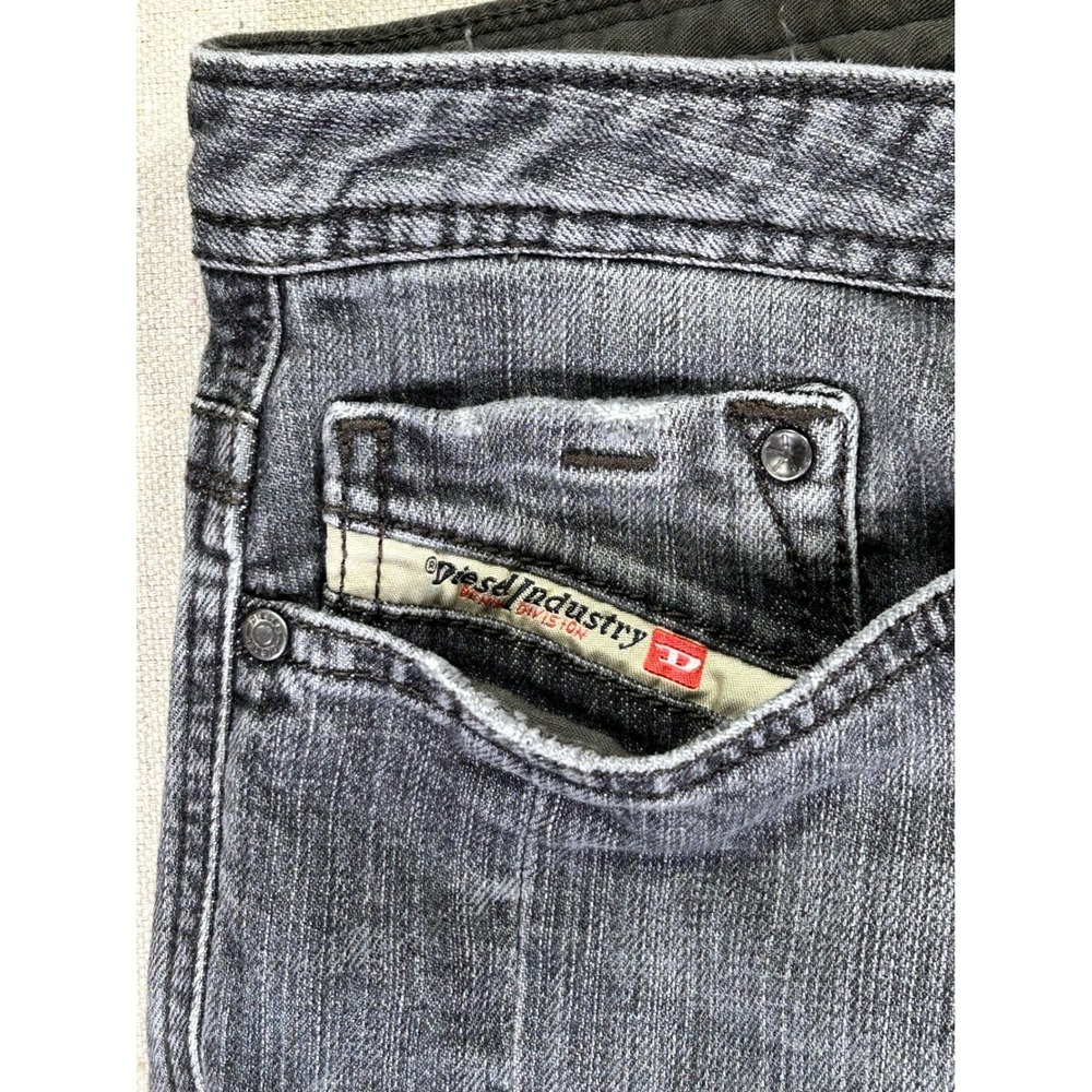 DIESEL THICAR Men's 32 Black Denim Jeans MADE IN ITALY Stretch Selvedge 008JL - Picture 5 of 13